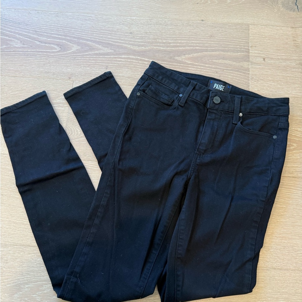 PAIGE Women's Black Denim Skinny Jeans size 25
